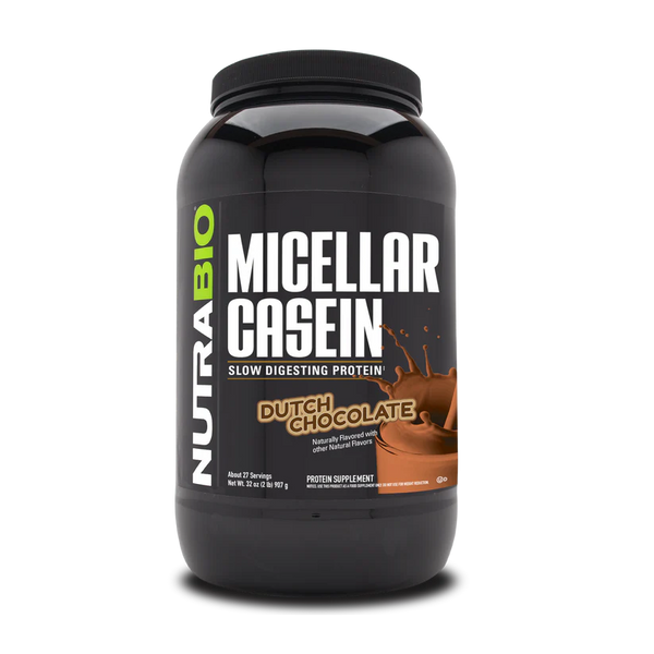 Micellar Casein Slow Digesting Protein Powder - 2 LBS Dutch Chocolate (NutraBio)