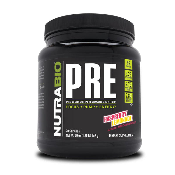 PRE Workout - Raspberry Lemon - 1.25 LB (NutraBio)