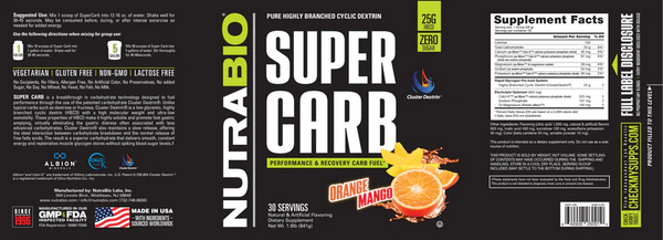 Super Carb - Orange Mango - 1.9 LB (NutraBio)