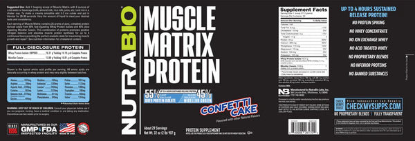 Muscle Matrix Protein - 2 LB - Confetti Cake (NutraBio)