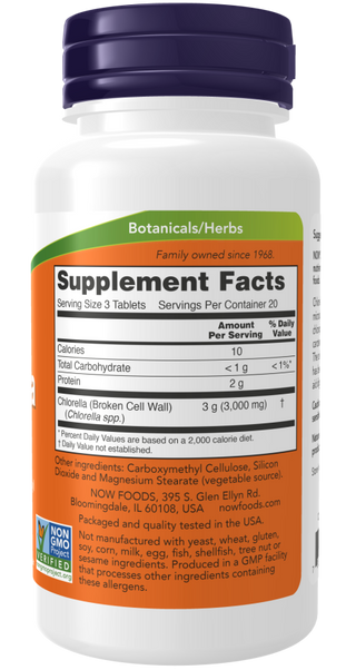 Chlorella 1000mg - 120 Tablets (NOW Foods)