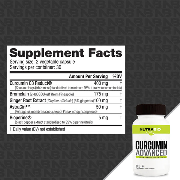 Curcumin Advanced - 60 Veggie Capsules (NutraBio)