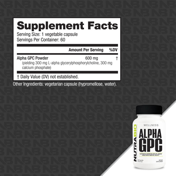 Alpha GPC - 60 Capsules (Nutra Bio)