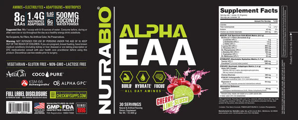 Alpha EAA - Cherry Lime Slush - 1 LB (NutraBio)