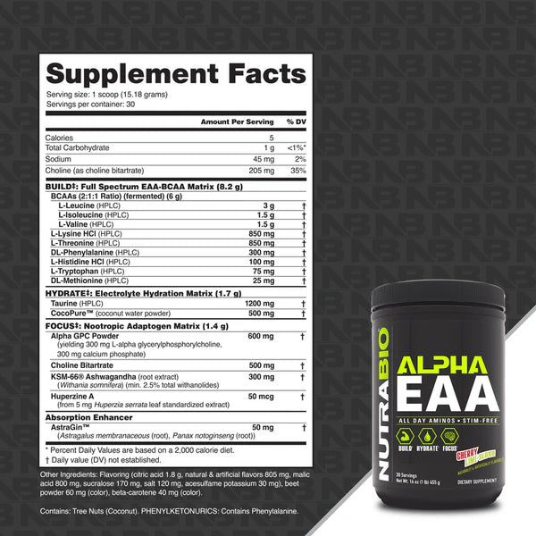 Alpha EAA - Cherry Lime Slush - 1 LB (NutraBio)