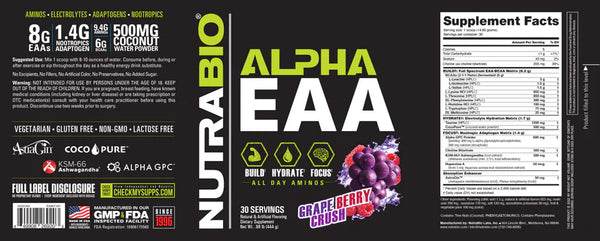 Alpha EAA - Grape Berry Crush - 0.98 LB (NutraBio)