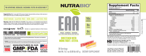 EAA Natural - 0.88 LBS Strawberry Lemonade (NutraBio)