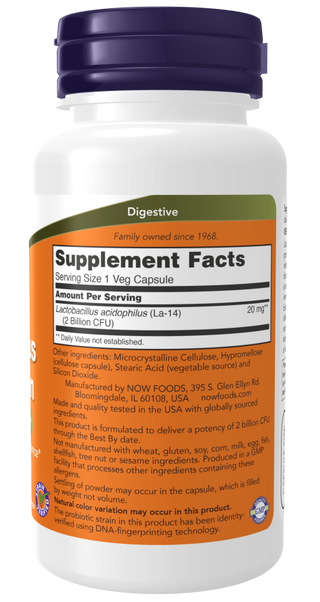 Acidophilus 2 Billion - 100 Veg Capsules (Now Foods)