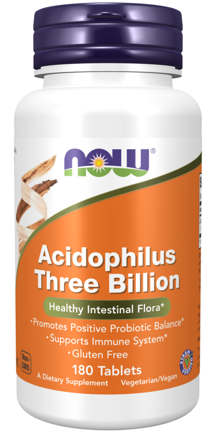 Acidophilus 3 Billion - 180 Tablets (Now Foods)