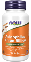 Acidophilus 3 Billion - 180 Tablets (Now Foods)