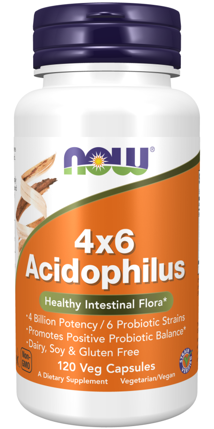 4x6 Acidophilus - 120 Veg Capsules (Now Foods)
