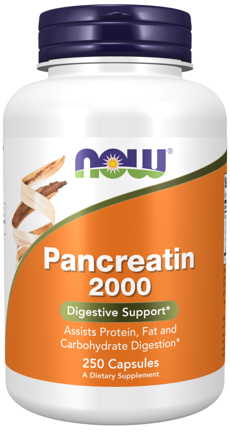 Pancreatin 2000 (200mg 10x) 250 Caps by Now Foods