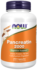 Pancreatin 2000 (200mg 10x) 250 Caps by Now Foods