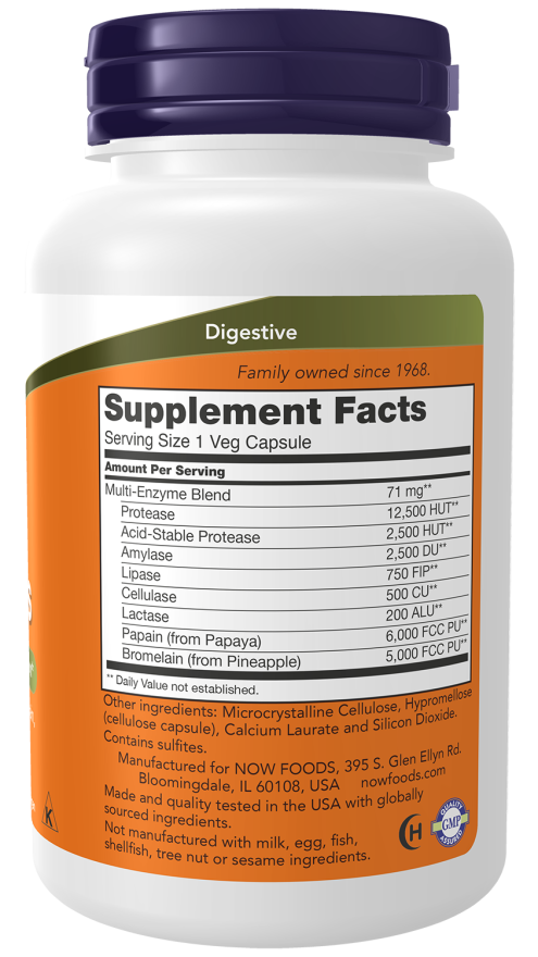 Plant Enzymes - 120 Veg Capsules (NOW Foods)