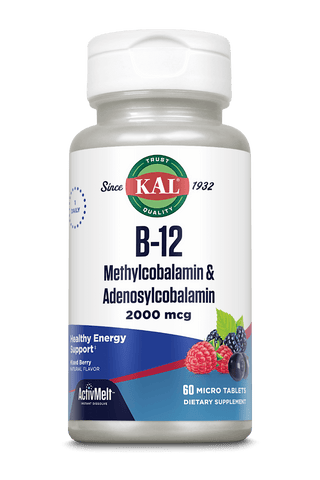 B-12 Methylcobalamin & Adenosylcobalamin 2000 mcg ActivMelt Instant Dissolve Tablets 60ct by KAL