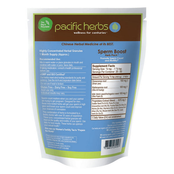 Sperm Boost Herb Pack Pacific Herbs Discount Nutrition Store 