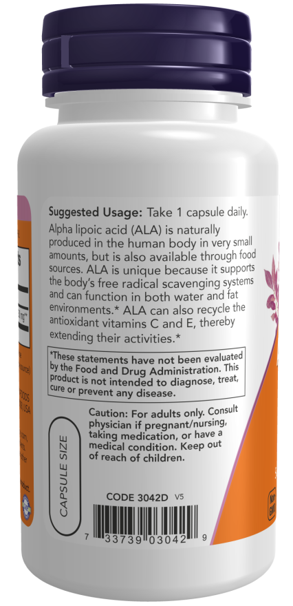 Alpha Lipoic Acid 250mg - 120 Veg Capsules (Now Foods)