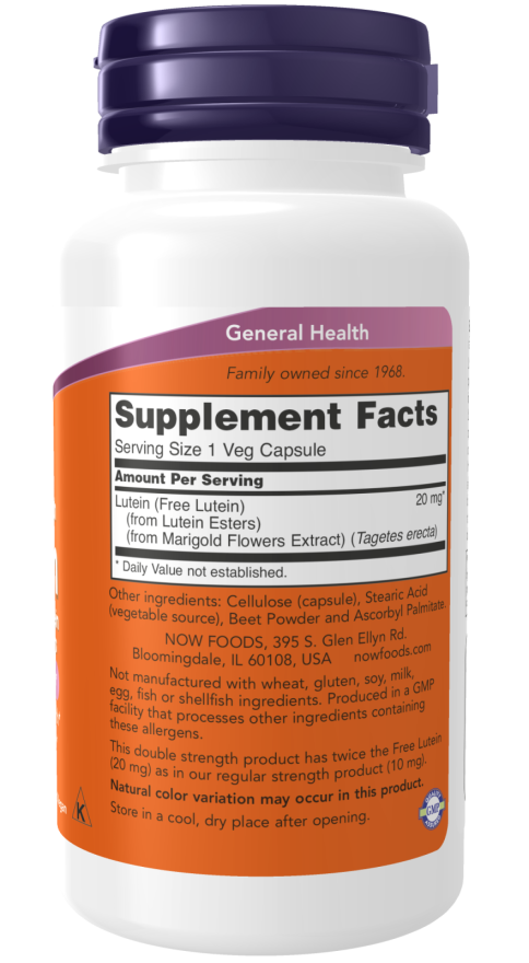 Lutein Double Strength - 90 Veg Capsules (NOW Foods)