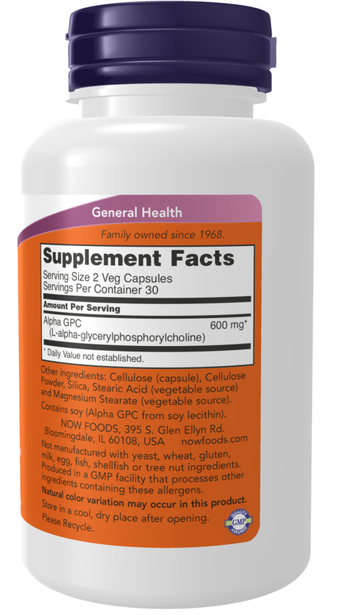 Alpha GPC 300mg - 60 Veg Capsules (Now Foods)