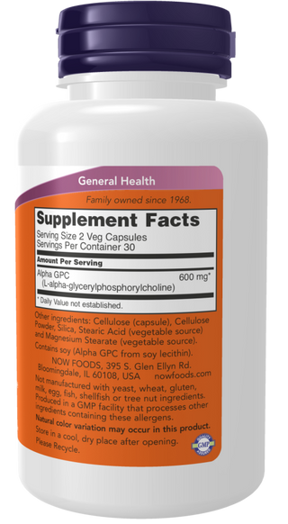 Alpha GPC 300mg - 60 Veg Capsules (Now Foods)