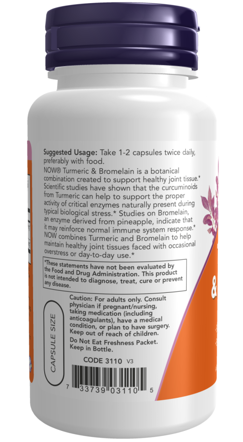 Turmeric & Bromelain 90 Vcaps by Now Foods