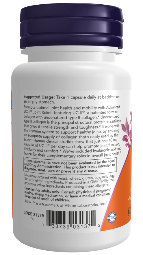 Advanced UC-II Joint Relief - 60 Veg Capsules (Now Foods)