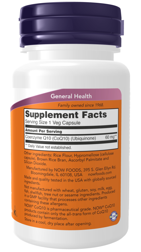 CoQ10 60mg 60 Vcaps by Now Foods