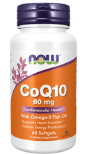 CoQ10 60mg With Omega-3 60 Sgels by Now Foods