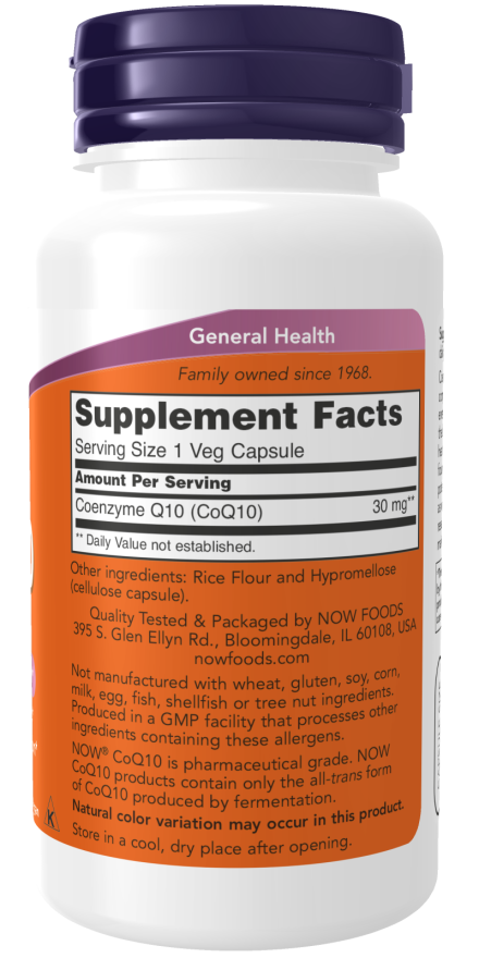 CoQ10 30mg 240 Vcaps by Now Foods