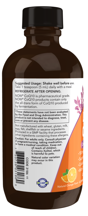 Liquid CoQ10 Orange Flavor 4 fl oz by Now Foods