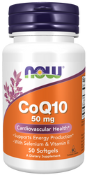 CoQ10 50mg + Vit E 50 Sgels by Now Foods