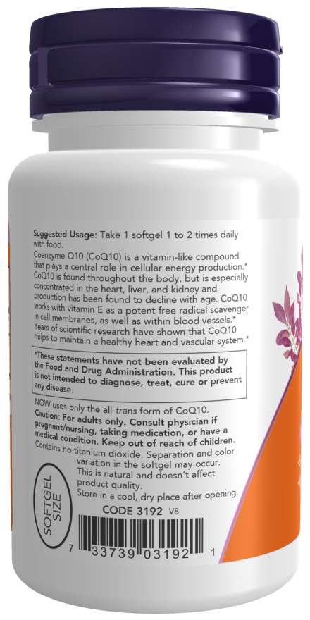 CoQ10 50mg + Vit E 100 Sgels by Now Foods