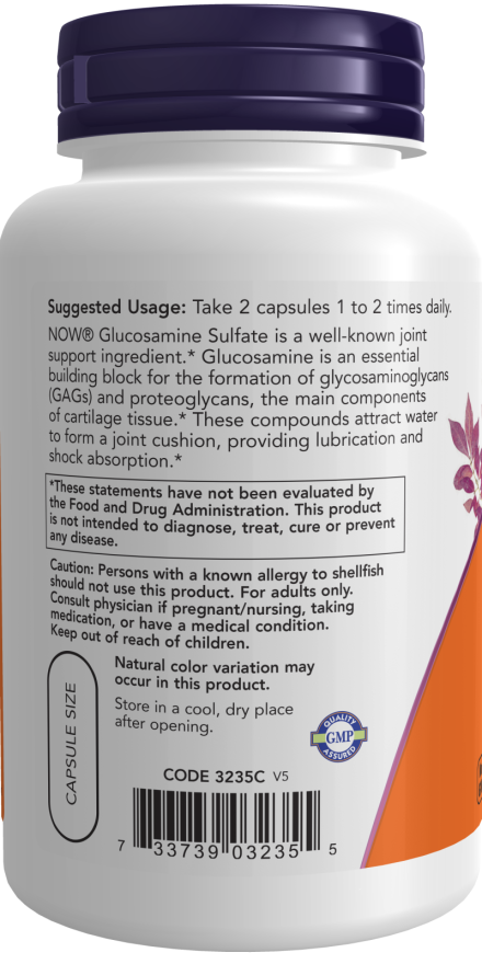 Glucosamine Sulfate 750mg 120 Vcaps by Now Foods