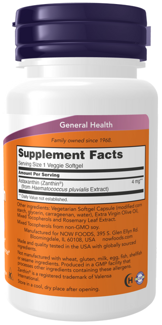 Astaxanthin 4mg - 60 veg Capsules (Now Foods)