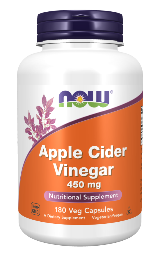 Apple Cider Vinegar 450 mg - 180 Veg Capsules (Now Foods)