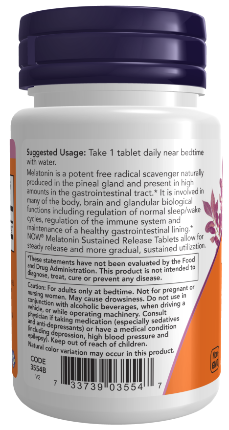 Melatonin 5mg Sustained Release 120 Tabs by Now Foods