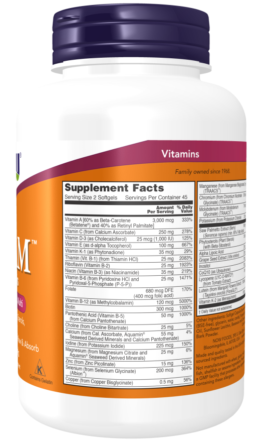 Adam Multi 2/Day - 180 Softgels (Now Foods)