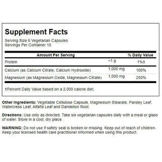 Cal-Mag Citrate 1:1 Ratio 90ct veg cap by Solaray