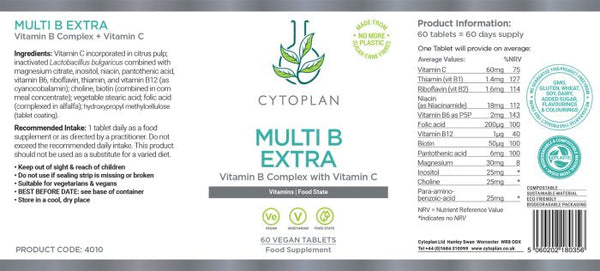 Multi B Extra - 60 Vegan Tablets (Cytoplan)