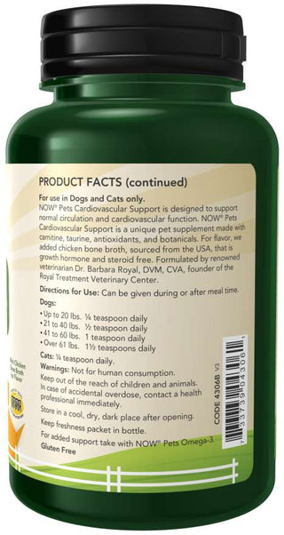 Now Pets Cardiovascular Support Powder 4.5 oz by Now Foods