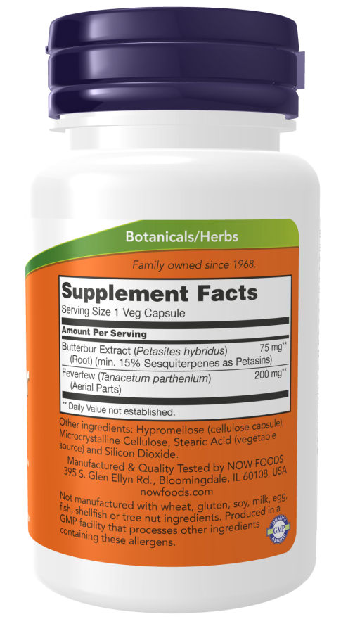 Butterbur Extract 75mg 60 Vcaps by Now Foods