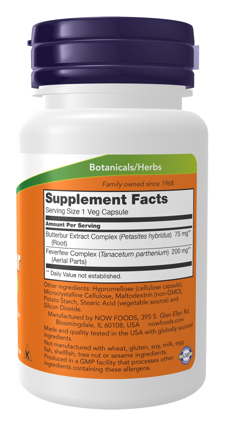 Butterbur 75mg - 60 Veg Capsules (NOW Foods)