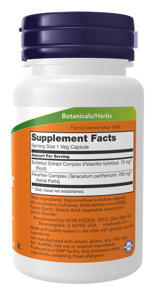 Butterbur 75mg - 60 Veg Capsules (NOW Foods)