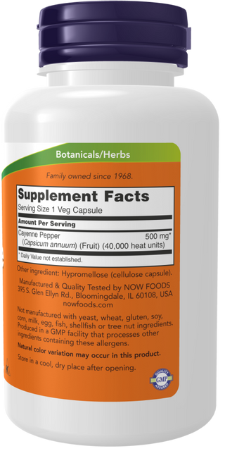 Cayenne 500mg 100 Vcaps by Now Foods