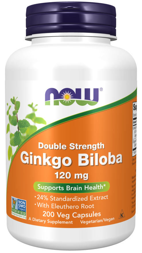 Ginkgo Biloba 120mg 200 Vcaps by Now Foods