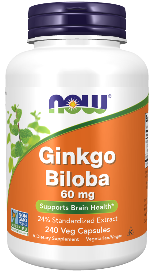 Ginkgo Biloba 60mg  240 Vcaps by Now Foods