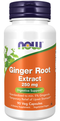 Ginger 5% Root Extract 250mg 90 Vcaps by Now Foods