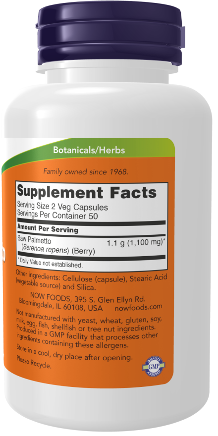 Saw Palmetto 550mg 250 Vcaps by Now Foods