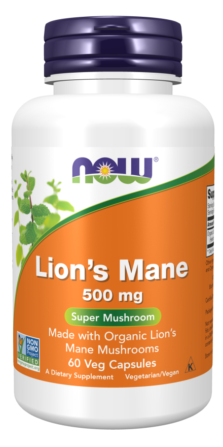 Organic Lion's Mane Mushroom 60 Vcaps by Now Foods