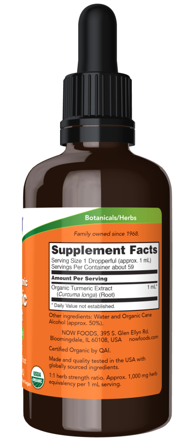 Organic Turmeric Liquid Extract 2 fl oz by Now Foods